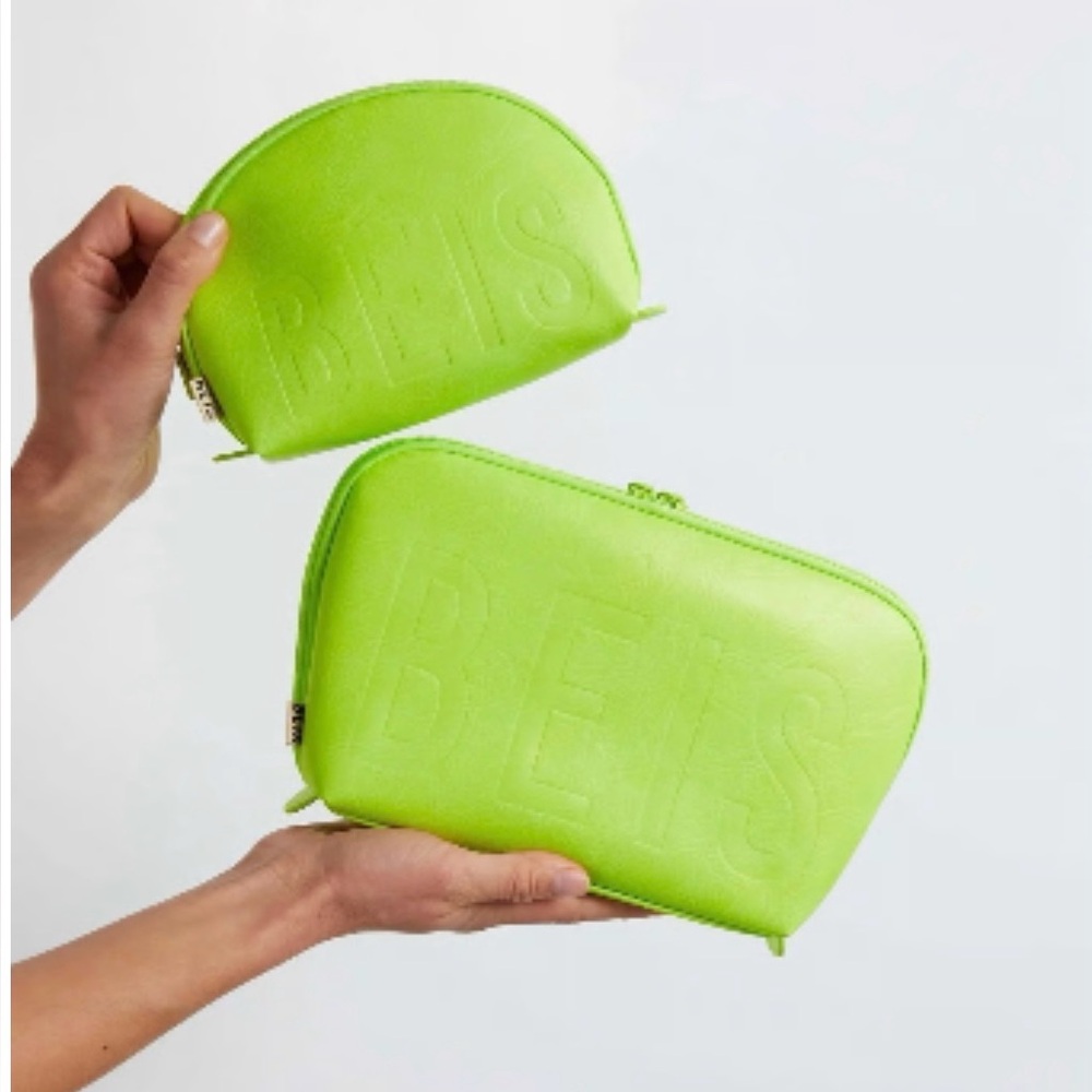 Beis Cosmetic Pouch Set Green Citron - Picture 2 of 7
